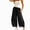 Black, variant on Women's Pants Flowy Wide Leg Drawstring Elastic High Waist Lace Hem Loose Trousers Casual Lightweight Palazzo Pants Mint Green