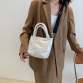 thumbnail image 4 of Bolso bandolera acolchado de algodón Tote de hombro sólido Otoño Invierno acolchado para diario, 4 of 9