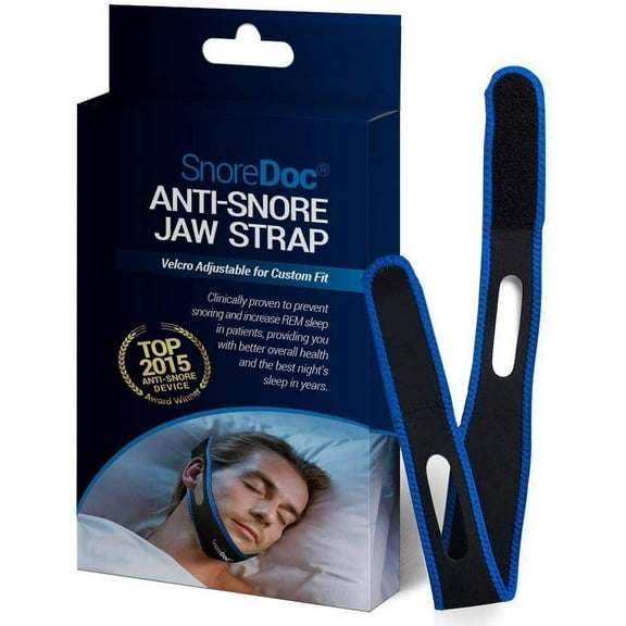 SnoreDoc Anti Snoring Chin Strap  Snore Strap Stops Snoring and Eases Nighttime Breathing  Effective Sleep Aid Device Supports Jaw for Natural and Instant Snore Relief  NEW AND IMPROVED VERSION