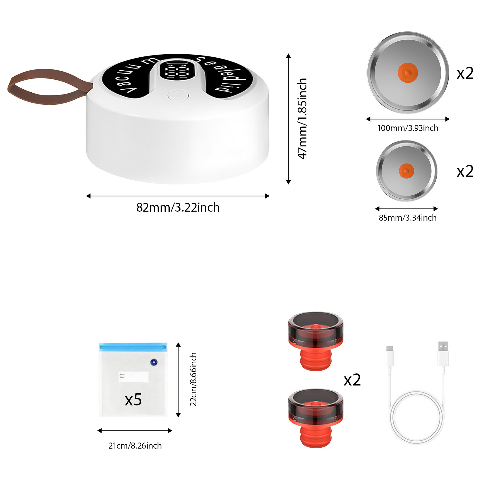 Glass Jar Vacuum Sealer Vacuum Sealing Machine Cordless Canning Sealer Electric Automatic Kitchen Supplies