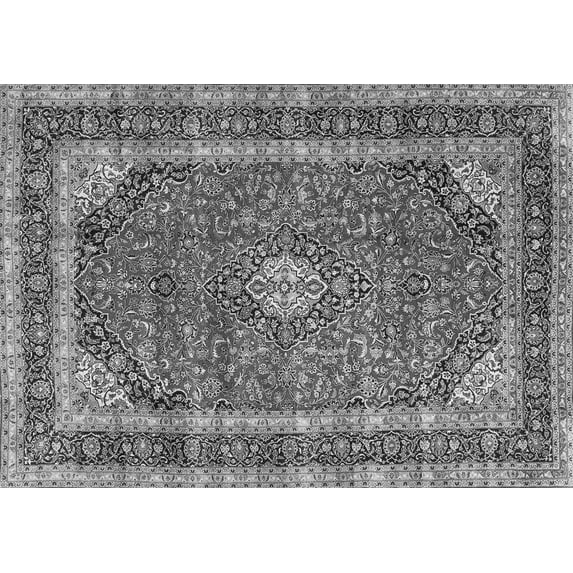 Ahgly Company Indoor Rectangle Medallion Gray Traditional Area Rugs, 5' x 8'