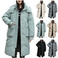 thumbnail image 6 of Lovskoo Womens Winter Coats Hooded Quilted Jacket Warm Pocket Long Jacket Long Sleeve Parkas Outerwear Cotton Padded Outerwear Khaki, 6 of 6