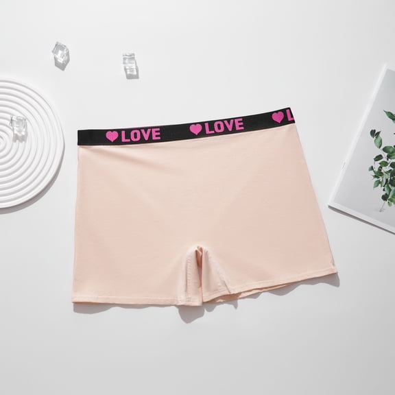 ITSAME Plus Size Underwear for Women High Waist Seamless Stretch Breathable Boyshorts Panties Beige Size XL