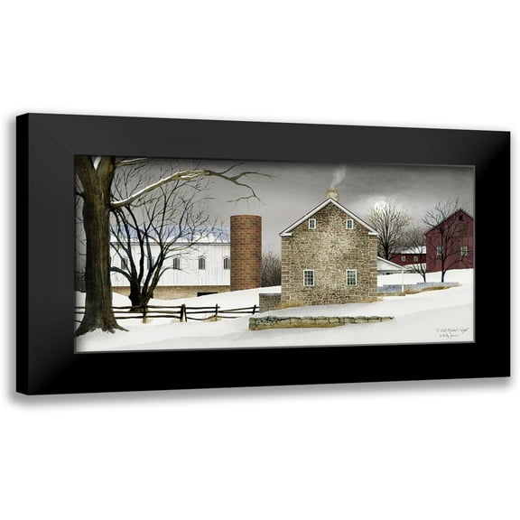 Jacobs, Billy 14x9 Black Modern Framed Museum Art Print Titled - A Cold Winters Night
