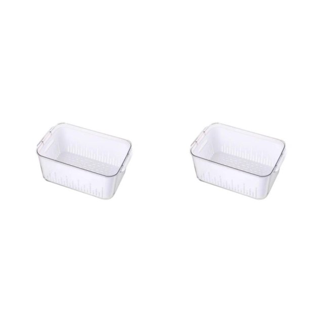 Goriertaly Kitchen Storage Box Wide And High-capacity Organizer For Ice Cube Maker Ice Mold Box Egg Storage M-Uncovered basket 2PCS