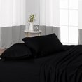 thumbnail image 4 of Bamboo Bed Sheets Set with 12" Inch Deep Pocket - Ultra Soft & Cooling Organic Sheets - 4 Piece Sheets & Pillowcases - 100% Luxury Bamboo Bedding - Black Stripe, Twin-XXL Size., 4 of 7