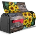 thumbnail image 3 of Retro Sunflowers Mailbox Covers, Wood Magnetic Post Box Cover Wraps Standard Size 21x18 in for Garden Yard Decor, 3 of 6