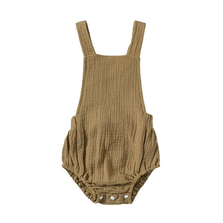 

Newborn Baby Suspenders Jumpsuit Cotton Sleeveless Romper Overall Shorts Boy Girl Summer Clothes