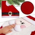 thumbnail image 3 of YUCHEN 5 Pieces Christmas Theme Bathroom Decoration Set w/Toilet Seat Cover, Rugs, Tank Cover, Toilet Paper Box Cover and Santa Towel for Xmas Indoor Décor, Party Favors (Santa), 3 of 6