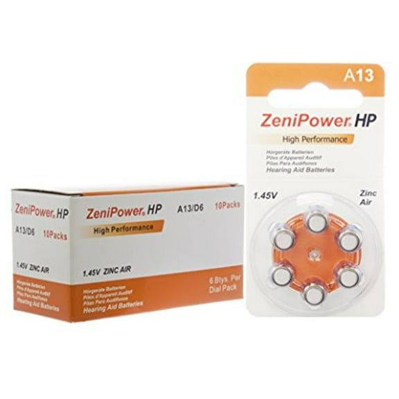 ZeniPower Hearing Aid Batteries Size: 13 (60 Batteries)