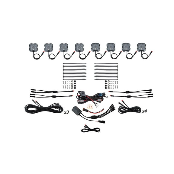 Diode Dynamics Stage Series RGBW LED Rock Light Kit (8-Pack), RGBW without Magnet Mounts