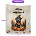 thumbnail image 5 of Happy Halloween Pitbull Witches Hat Pumpkin Carving Quilt Blanket Terrier Dog Lover Cozy Comforter Throw Blanket - 02019, 5 of 5