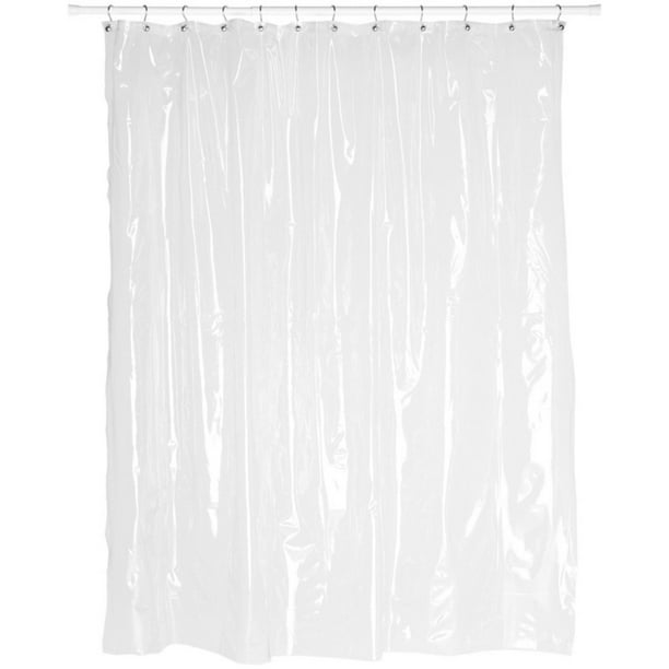 Extra Long, 8 Gauge Vinyl Shower Curtain Liner in Super Clear Walmart