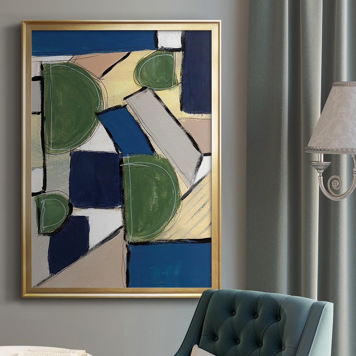 Spatial Mix I Premium Framed Print, in Gold, Black, or Silver - Ready to Hang