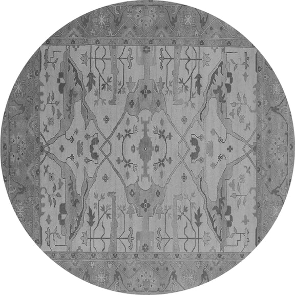Ahgly Company Indoor Round Oriental Gray Industrial Area Rugs, 3' Round