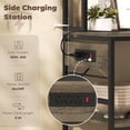 thumbnail image 3 of CoSoTower Kitchen Baker's Rack with Power Outlet and LED Light, 5-Tier Coffee Bar Station with 10 Hooks, Grey, 3 of 7