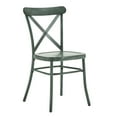 thumbnail image 3 of Weston Home Perry X-Back Metal Dining Chairs, Set of Two, Antique Sage, 3 of 9