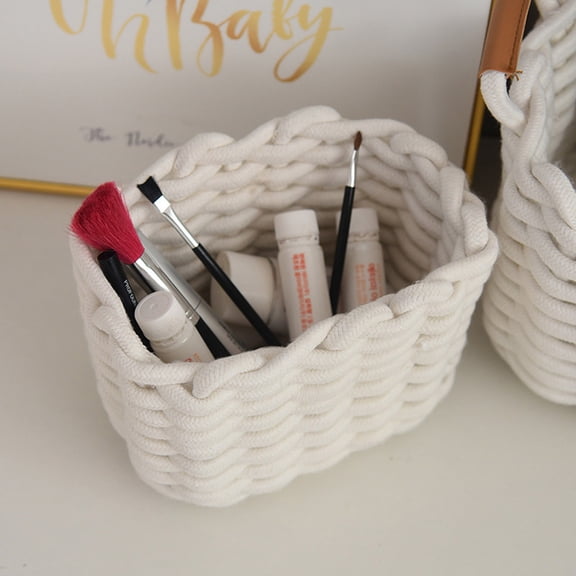 Home Textile Storage Woven Rope Organizing for Living Room Bedroom Mini Storage Solutions