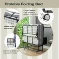 thumbnail image 3 of 75" x 45" Portable Folding Bed Metal Frame Rollaway Bed with 5" Memory Foam Mattress & Wheels, 3 of 9