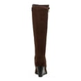 thumbnail image 2 of STYLE & COMPANY Womens Brown Cushioned Breathable Slip Resistant Wynterr Round Toe Wedge Zip-Up Heeled Boots 5 M, 2 of 4