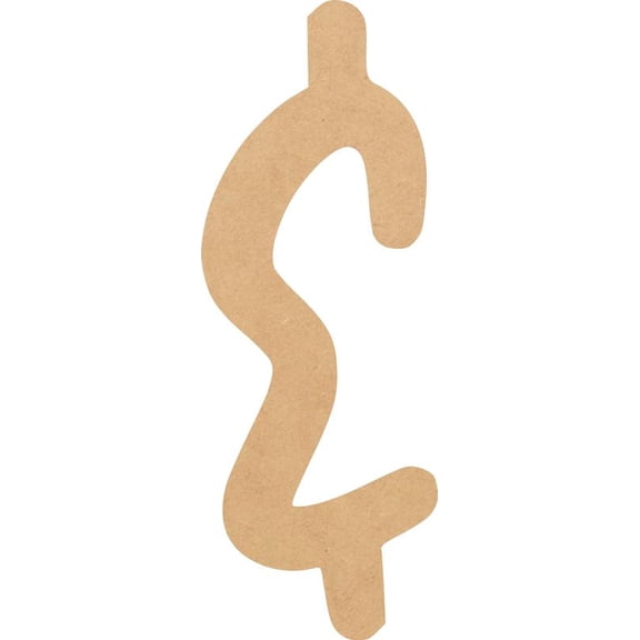 Wooden Letter (&) Unfinished Craft, 4'' Tall Paintable DIY, Script Bright Candy Font