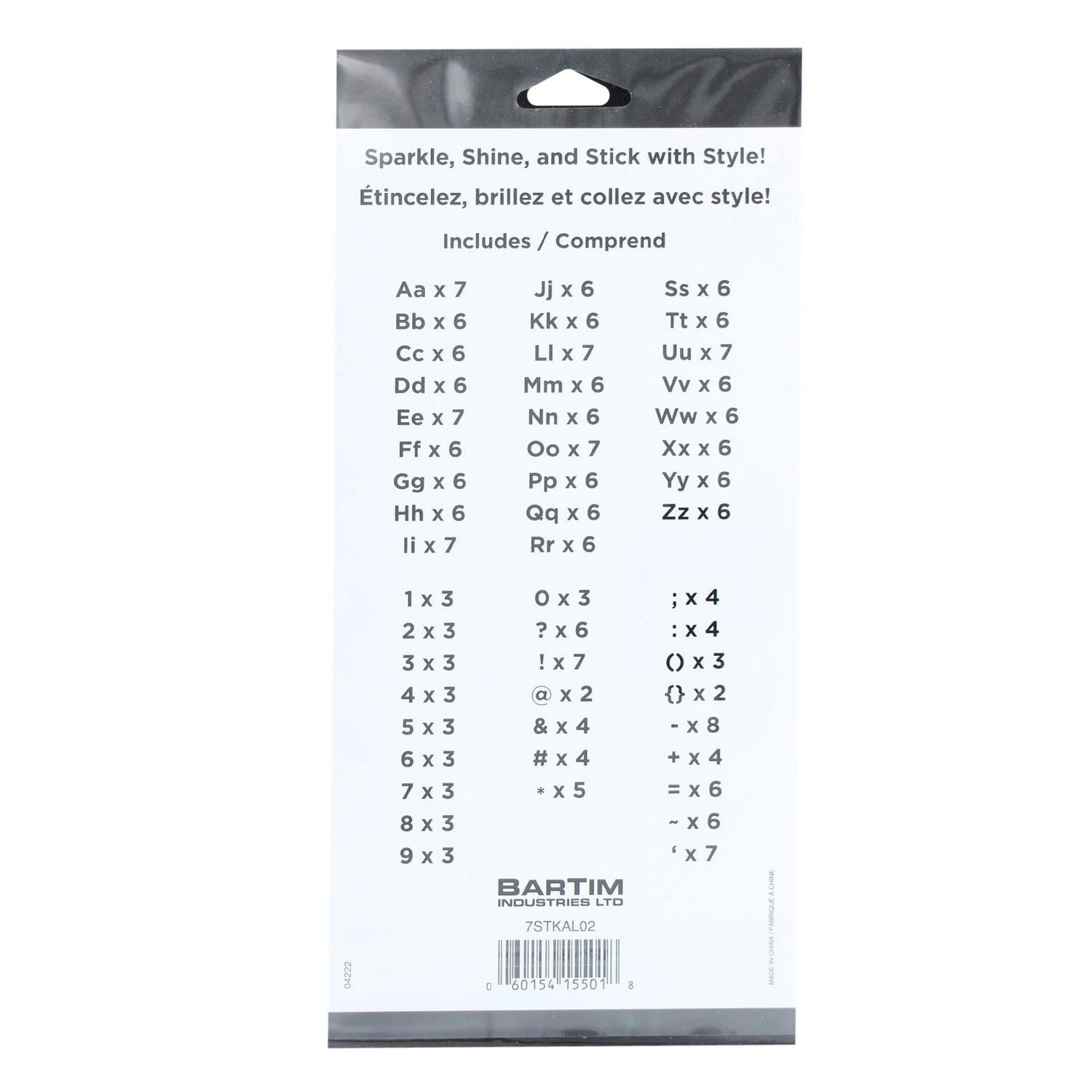 CRAFTY & CO. Autocollants d'alphabet, dorés, décoratifs, 518 pièces, bricolage, artisanat