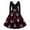 Deep Red, variant on Women's Casual Fashion Christmas Holiday Print V-neck Vintage Dress for Retro Style and Party Occasions, Comfortable Women's Long Sleeve Holiday Dress,Black,S