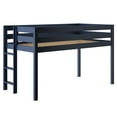 thumbnail image 3 of JACKPOT Contemporary Solid Wood Low Loft Twin Bed with End Ladder in Blue, 3 of 6