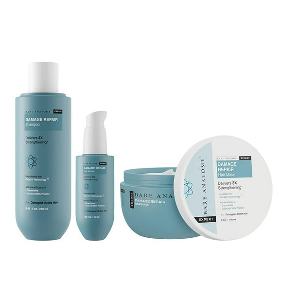 Bare Anatomy Hair Damage Repair Shampoo + Hair Mask + Serum Kit 8.45 fl oz + 8.9 oz +1.59 fl oz