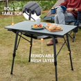 thumbnail image 5 of Outdoor Folding Portable Picnic Camping Table with Adjustable Height Aluminum Roll Up Table Top Mesh Layer, Dark Gray, 5 of 19