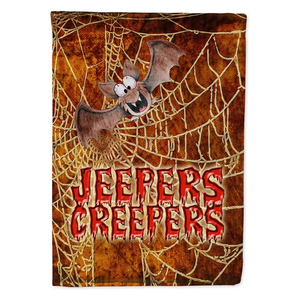 Jeepers Creepers with Bat and Spider web Halloween Flag Canvas House Size