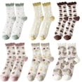 thumbnail image 1 of Women Sheer Socks Cute - 6 Pairs Ruffle Thin Breathable Mesh Socks Crew Socks, 1 of 10