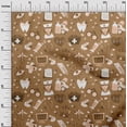 thumbnail image 3 of oneOone Tissu Cambric en Coton Marron Outil Matériel de Robe Tissu Imprimé Tissu au Mètre 56 Pouces de Large, 3 of 4
