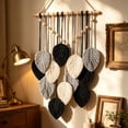 thumbnail image 7 of Leodye 1PCS Leaf Macrame Wall Hanging Tapestry, Hand Woven Wall Art Decor for Bedroom and Living Room Interior -15.7*26.7IN, 7 of 7