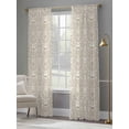 thumbnail image 4 of Beige Damask Sheer Curtains 96 Inch Length 2 Panels Set, Vintage Country Scroll Floral Patterned Voile Window Treatment Semi Sheer Long Curtains Drapes for Bedroom/Living Room/Kitchen 52"x96"x2, 4 of 7