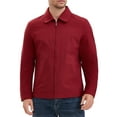thumbnail image 1 of CHAQUETA CASUAL DE LARGO MANGA CON SOLAPA Y CREMALLERA COMPLETA PARA HOMBRE XL ROJA, 1 of 6