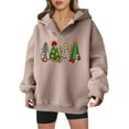 thumbnail image 2 of Christmas Tree Hoodies for Women 2025 Long Sleeve V Neck Holiday Graphic Hooded Sweatshirt Pullover Tops, 2 of 5