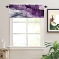 thumbnail image 2 of Marble Grey Purple Valances for Windows Gradient Gold Marbling Modern Art Rod Pocket Curtain Valance Window Treatment Short Curtains for Kitchen Living Room, 42"x18", 2 of 5