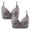 Gray, variant on 2-Pack Women's Ribbed Wireless Bras, Comfort Support Bra with Lace & Rhinestone Accent