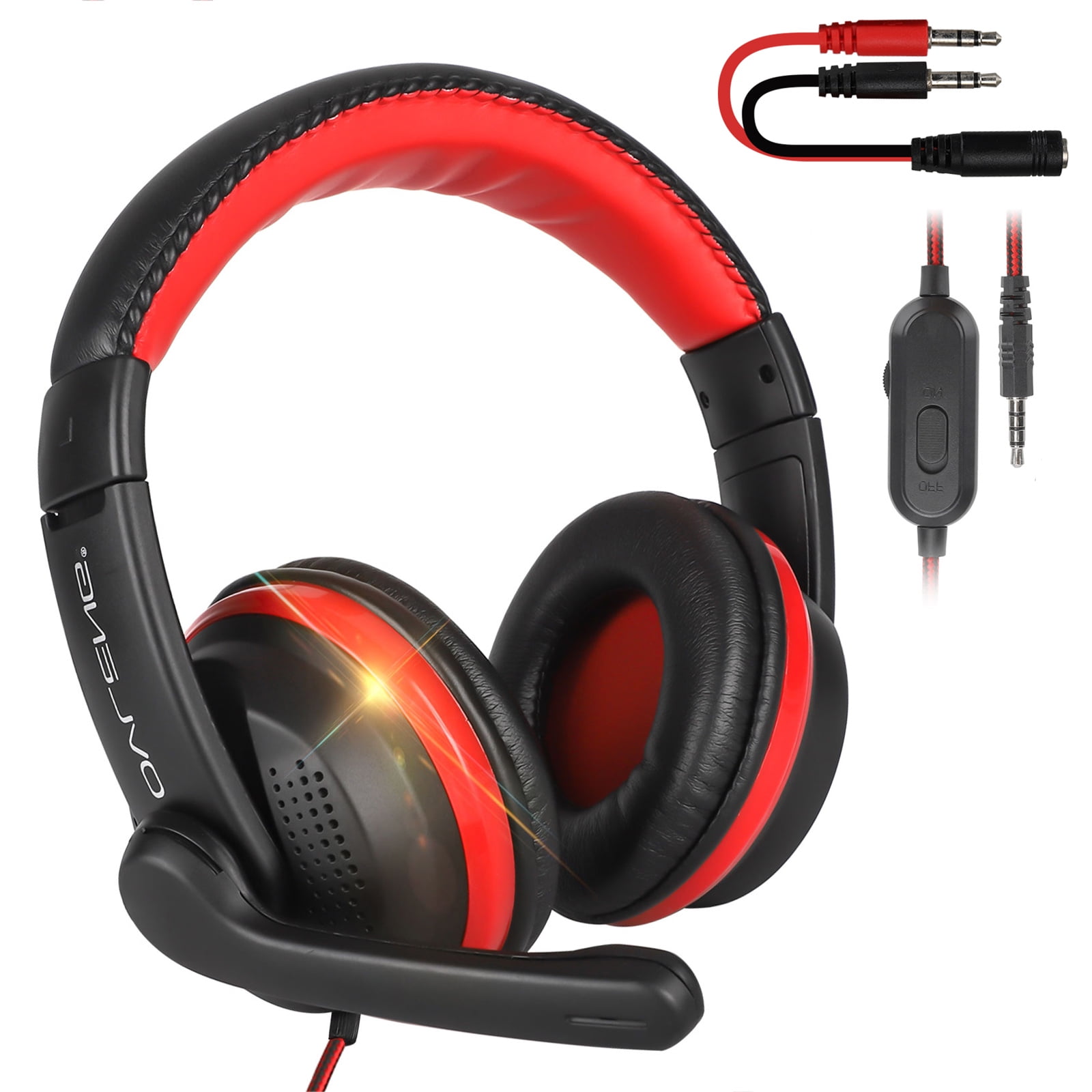 TSV Stereo Gaming Headset for PC, Noise Canceling Bass Over Ear Headphones with Surround Sound, Noise Canceling Microphone & Volume Control, Headset fits for Nintendo 3DS, Laptop, PS4, Xbox One