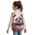 thumbnail image 2 of chaqlin Panda Vest for Girls 3-4 Casual Full Zipper Vest Coat Cherry Blossom Sleeveless Stand Collar Outerwear with Pockets Fall Winter Outfits, 2 of 6