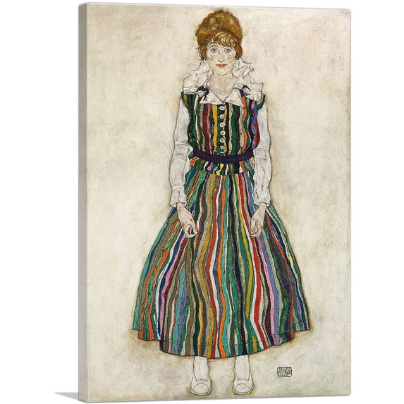 ARTCANVAS Portrait of the Artists Wife 1915 Canvas Art Print by Egon Schiele - Size: 18" x 12" (0.75" Deep)