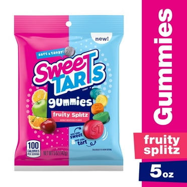 SweeTARTS Gummies Splitz Peg Bag, Sweet & Sour Candy (Pack of 12)