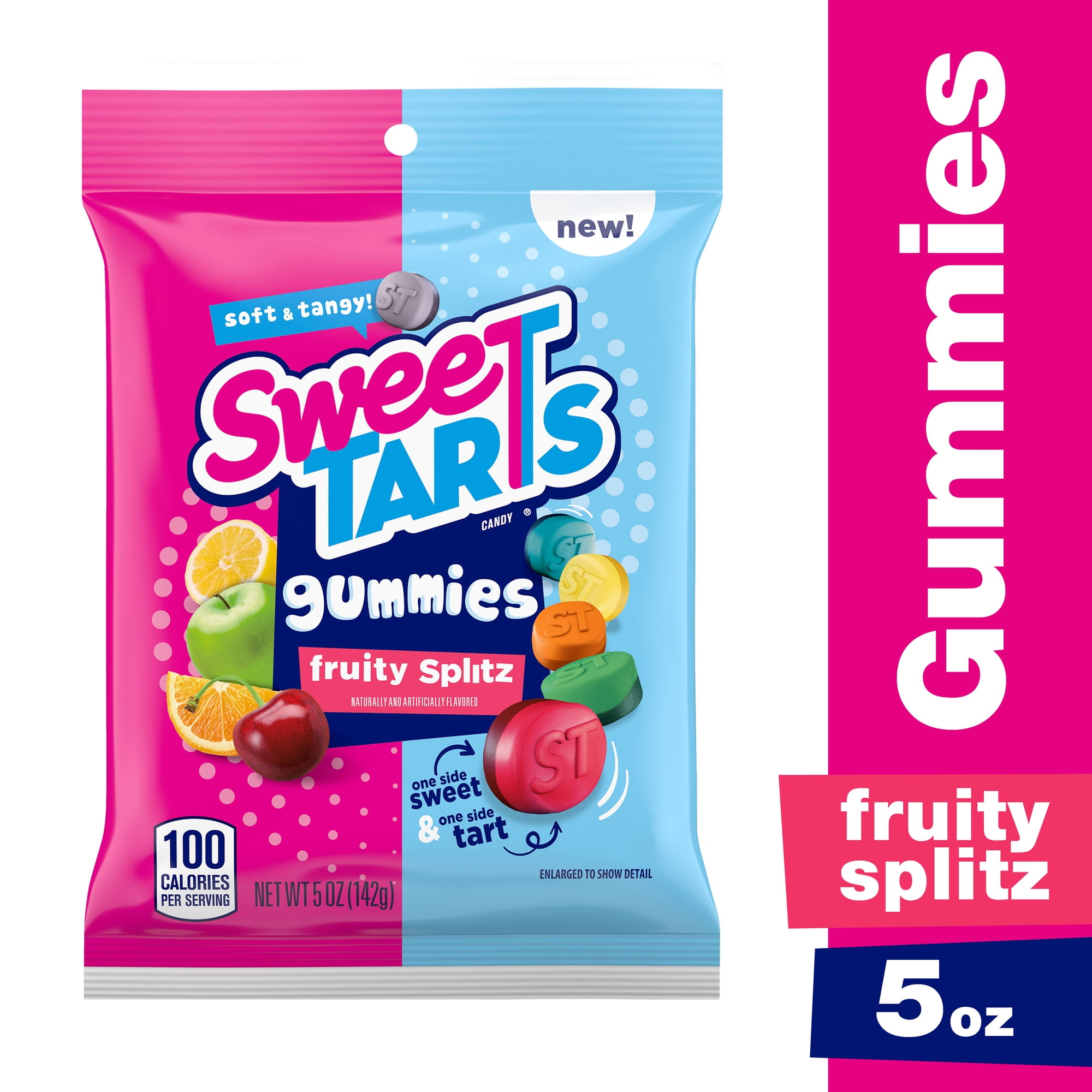 SweeTARTS Gummies Splitz Peg Bag, Sweet & Sour Candy (Pack of 12)