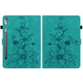 thumbnail image 2 of XYX for Lenovo Tab P11 Pro Gen 2 11.2 2022 ZAB50194GB ZAB50043SE Case, PU Leather Slim Folio with Multi-Angle Stand - Green Lily Flower, 2 of 7