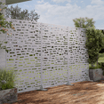 thumbnail image 3 of 72"x47"x16" Outdoor Privacy Screen with Stand Metal Balcony Decorative Screen,White, 3 of 10