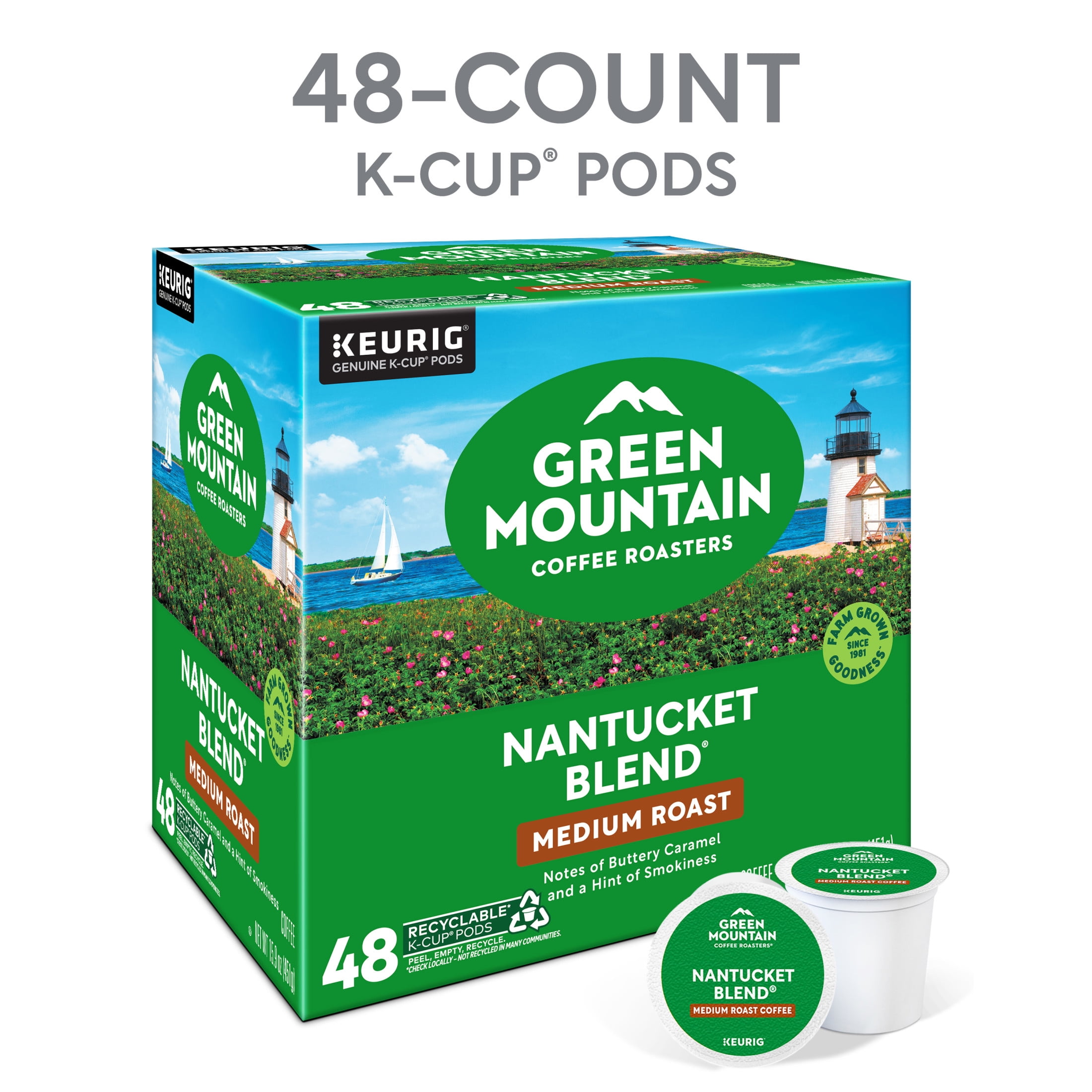 Green Mountain Coffee Roasters, Nantucket Blend Medium Roast K-Cup Coffee Pods, 48 Count
