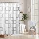 thumbnail image 5 of Cortina de ducha de baño impermeable con revestimiento extraíble | Anillos divididos sin gancho | Diseño floral de alta gama | Ventana transparente ventilada | Lavable | Azul | Incluye 12 ganchos y, 5 of 8