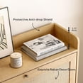 thumbnail image 3 of Rattan Shoe Cabinet with 2 Flip Drawers, Mid Century Modern Shoe Organizer, Boho Wooden Hidden Slim Narrow Shoe Rack Cabinet for Entryway, Hallway, Natural Oak, 3 of 7