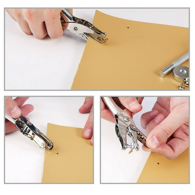 Leather Rivets Double Rivet Metal Studs With Punch Pliers And Ting Tool Kit  For Leather Craft Repairs Decoration - Temu